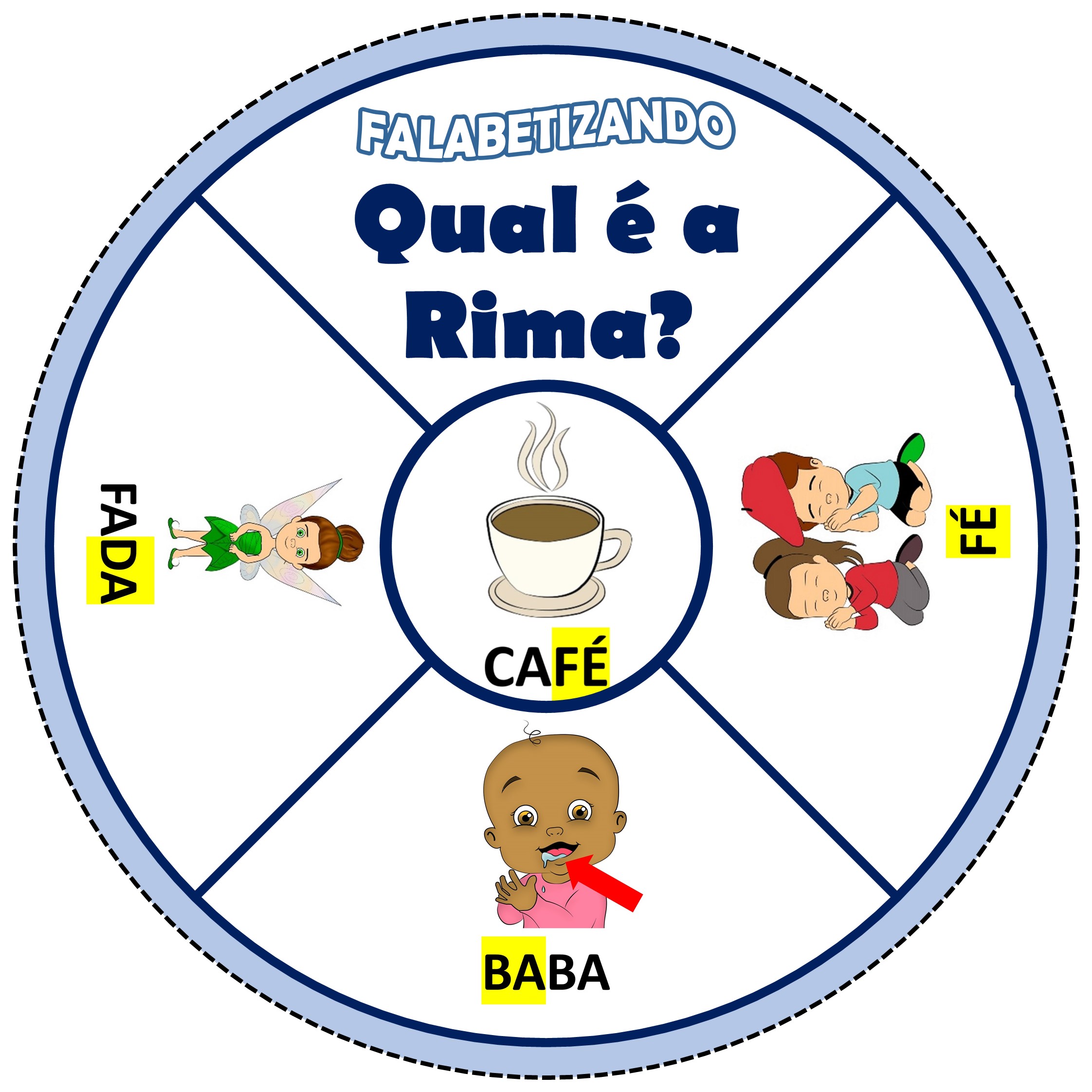 Jogo de alfabetização Bingo das Rimas Jogo educativo Consciência fonológica